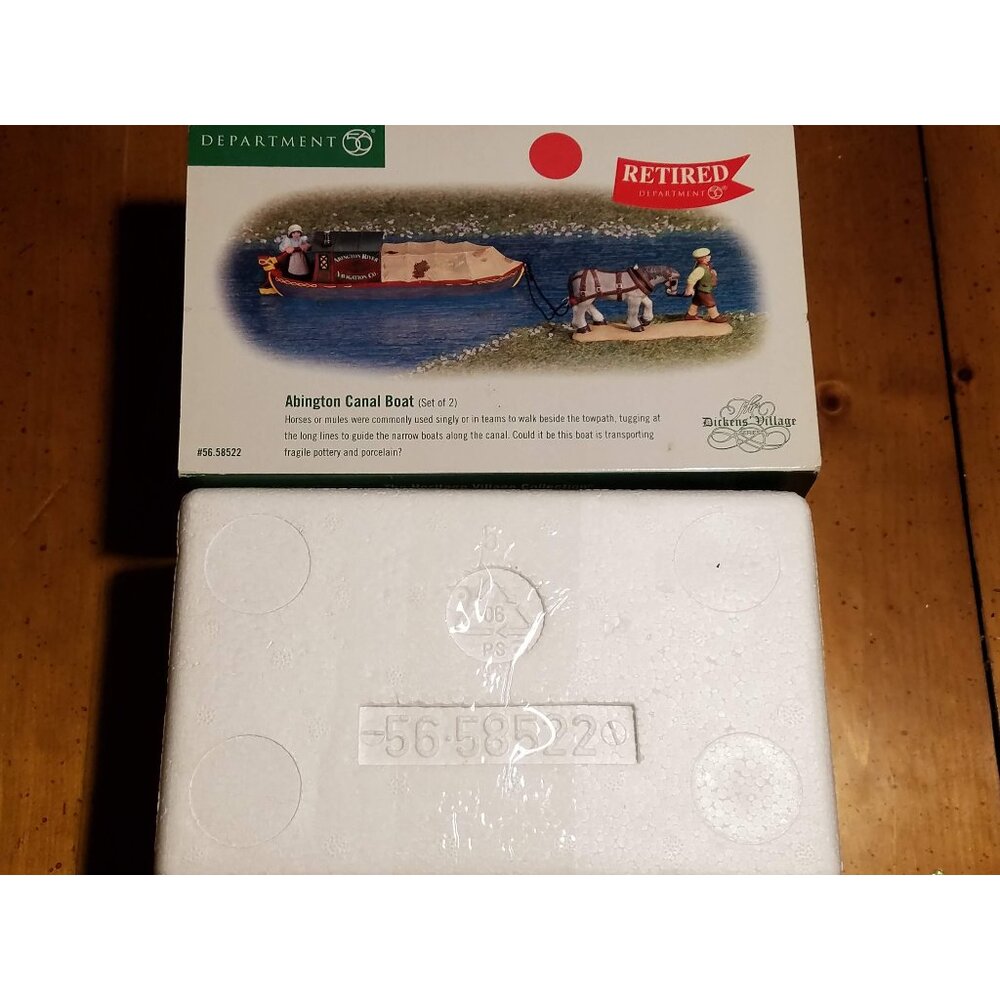 "Abington Canal Boat" Set of 2 #58522 Dicken's Village Series -Retired-